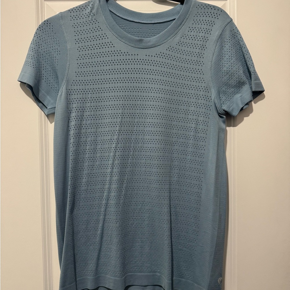Lululemon Light Blue Perforated T-Shirt